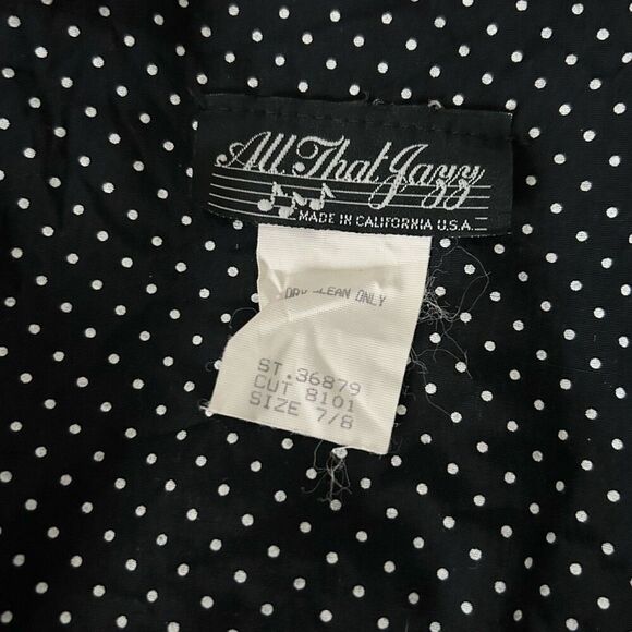 Vintage 80s All That Jazz Black and White Polka Dot Midi Wrap Dress Size Small - Picture 5 of 6